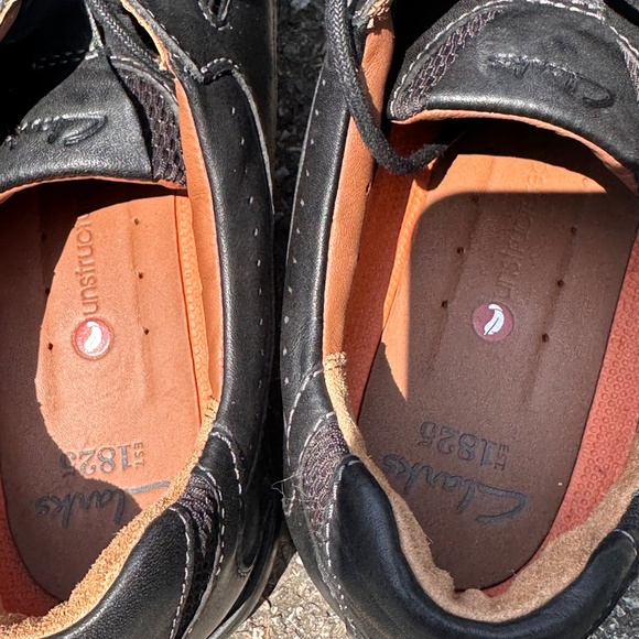 Mens 1825 Unstructured Clarks 11 1/2 Black - Picture 5 of 16